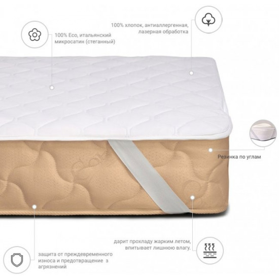 Anti-allergenic mattress cover MirSon Standard Eco 220 70x140 (2200000327116) Anti-allergenic mattress cover MirSon Standard Eco 220 70x140 (2200000327116)