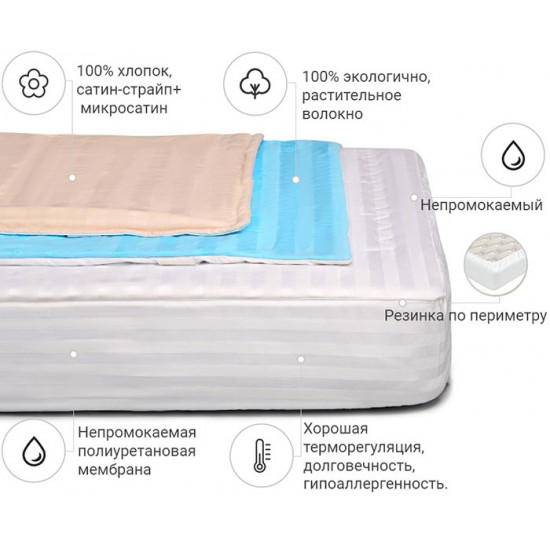Наматрацник бавовняний MirSon Carmela Waterproof Cotton 273/2 140x190 (2200000380005) Наматрацник бавовняний MirSon Carmela Waterproof Cotton 273/2 140x190 (2200000380005)