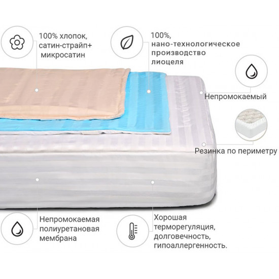 Mattress cover MirSon Royal Pearl Tencel (Modal) Waterproof 318/3 70x190 cm (2200000369529) Mattress cover MirSon Royal Pearl Tencel (Modal) Waterproof 318/3 70x190 cm (2200000369529)