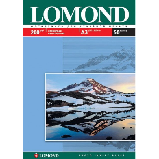 Бумага для струйных принтеров глянцевая Lomond 200 г/м2 А3 50 л (0102024) Бумага для струйных принтеров глянцевая Lomond 200 г/м2 А3 50 л (0102024)