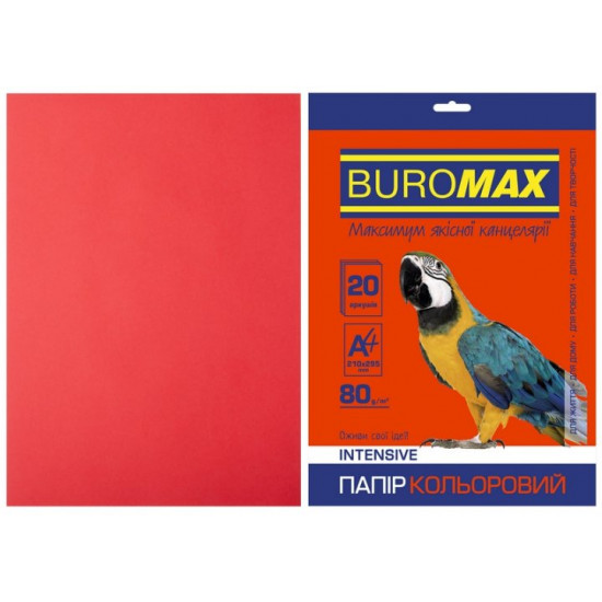 Colored paper A4 Buromax INTENSIV 80 gm2 red 20 l. (BM.2721320-05) Colored paper A4 Buromax INTENSIV 80 gm2 red 20 l. (BM.2721320-05)