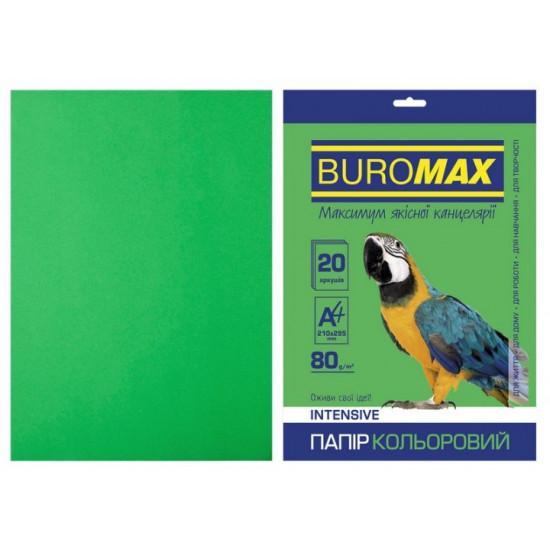 Colored paper A4 Buromax INTENSIV 80 gm2 green 20 l. (BM.2721320-04) Colored paper A4 Buromax INTENSIV 80 gm2 green 20 l. (BM.2721320-04)