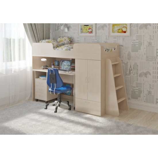 Ліжко-горище KidsBunkBed K-040 дуб молочний 2128 × 834 × 1395 мм Ліжко-горище KidsBunkBed K-040 дуб молочний 2128 × 834 × 1395 мм