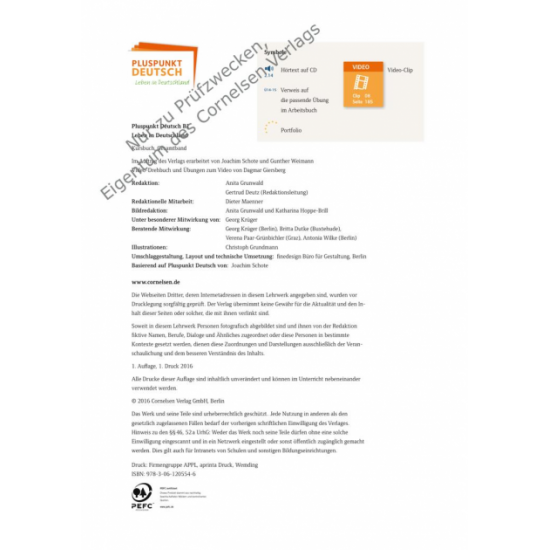 Pluspunkt Deutsch - Leben in Deutschland. Allgemeine Ausgabe B1: Gesamtband. Kursbuch mit interaktiven ?bungen Pluspunkt Deutsch - Leben in Deutschland. Allgemeine Ausgabe B1: Gesamtband. Kursbuch mit interaktiven ?bungen