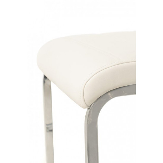 Chair for kitchen, cafe, bar artificial leather + chrome steel S-116 Vetro Mebel White Chair for kitchen, cafe, bar artificial leather + chrome steel S-116 Vetro Mebel White