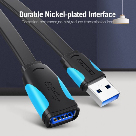 Удлинитель USB-USB 3.0 Vention Flat 5Gbps 3m Black (VAS-A13-B300) Удлинитель USB-USB 3.0 Vention Flat 5Gbps 3m Black (VAS-A13-B300)