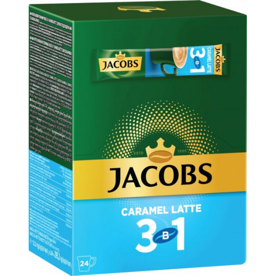 Coffee drink Jacobs 3 in 1 Caramel Latte 24 x 12.3 g (4820206290588) Coffee drink Jacobs 3 in 1 Caramel Latte 24 x 12.3 g (4820206290588)