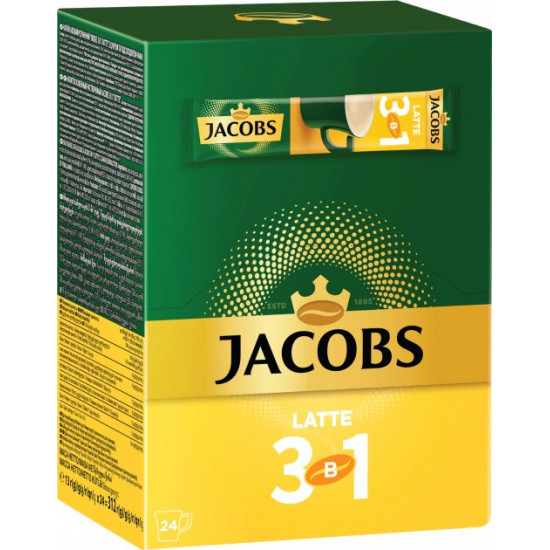 Кавовий напій Jacobs 3 in 1 Latte 24 x 13 г (4820206290496) Кавовий напій Jacobs 3 in 1 Latte 24 x 13 г (4820206290496)