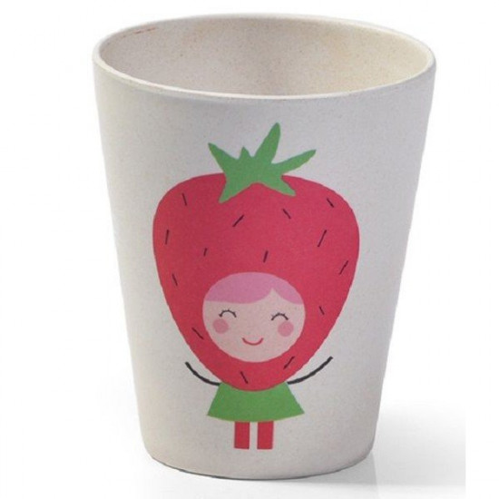 Children's glass Fissman Strawberry 300 ml bamboo fiber 8358 Children's glass Fissman Strawberry 300 ml bamboo fiber 8358