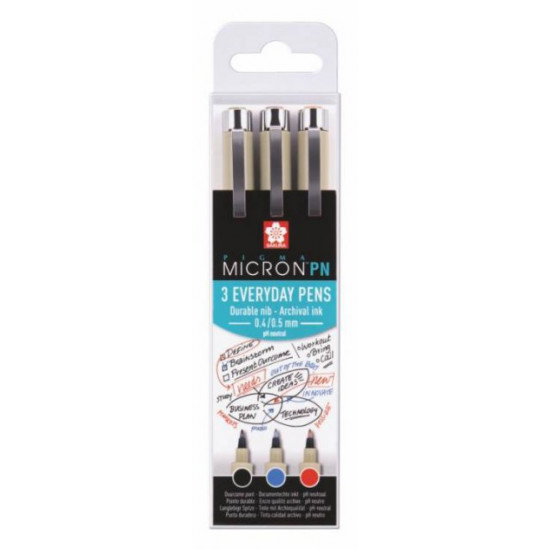 Set of pens Sakura Pigma Micron PN Office 3 colors Black/Blue/Red (8712079409395) Set of pens Sakura Pigma Micron PN Office 3 colors Black/Blue/Red (8712079409395)