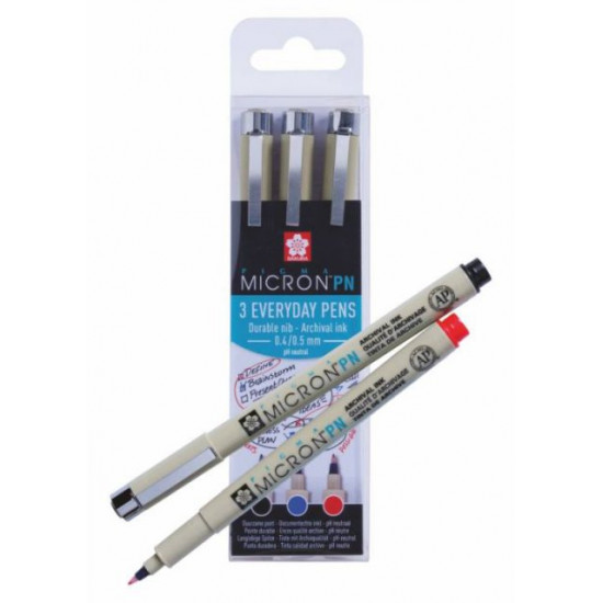 Set of pens Sakura Pigma Micron PN Office 3 colors Black/Blue/Red (8712079409395) Set of pens Sakura Pigma Micron PN Office 3 colors Black/Blue/Red (8712079409395)