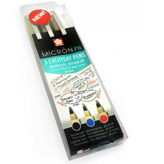 Set of pens Sakura Pigma Micron PN Office 3 colors Black/Blue/Red (8712079409395) Set of pens Sakura Pigma Micron PN Office 3 colors Black/Blue/Red (8712079409395)