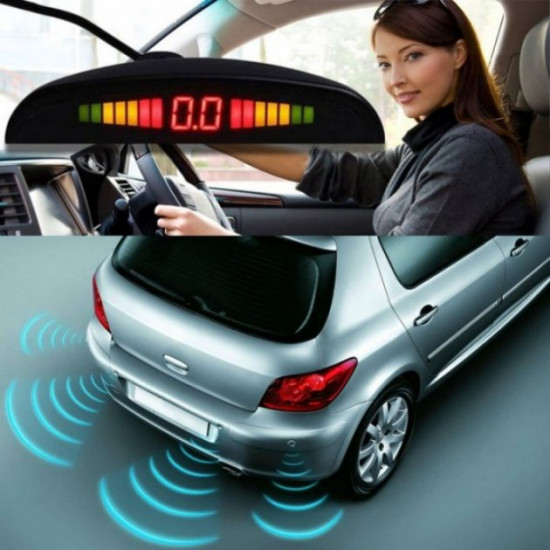 Парктронік автомобільний PAssistant на 4 датчики + LCD монітор. Датчики Чорного кольору, Парктронік автомобільний PAssistant на 4 датчики + LCD монітор. Датчики Чорного кольору,