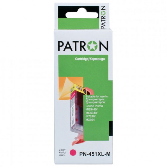 Cartridge Patron CANON CLI-451XLM (PN-451XL-M) magenta Cartridge Patron CANON CLI-451XLM (PN-451XL-M) magenta