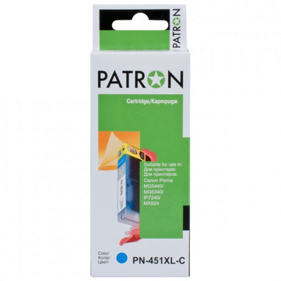 Картридж Patron CANON CLI-451XLC (PN-451XL-C) cyan Картридж Patron CANON CLI-451XLC (PN-451XL-C) cyan