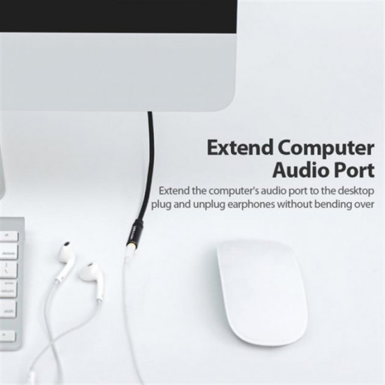 Cable Vention Audio 3.5 mm M - 3.5 mm F, 1m, Black (BHBBF) Cable Vention Audio 3.5 mm M - 3.5 mm F, 1m, Black (BHBBF)
