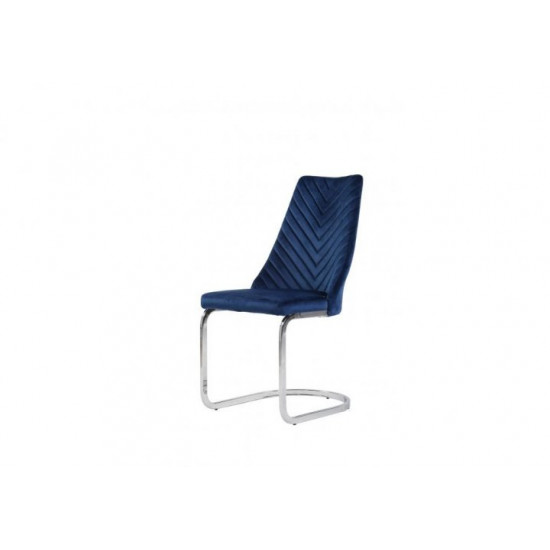 Chair for kitchen, cafe, bar Carlos metal chrome/fabric velor blue Eurodom Chair for kitchen, cafe, bar Carlos metal chrome/fabric velor blue Eurodom