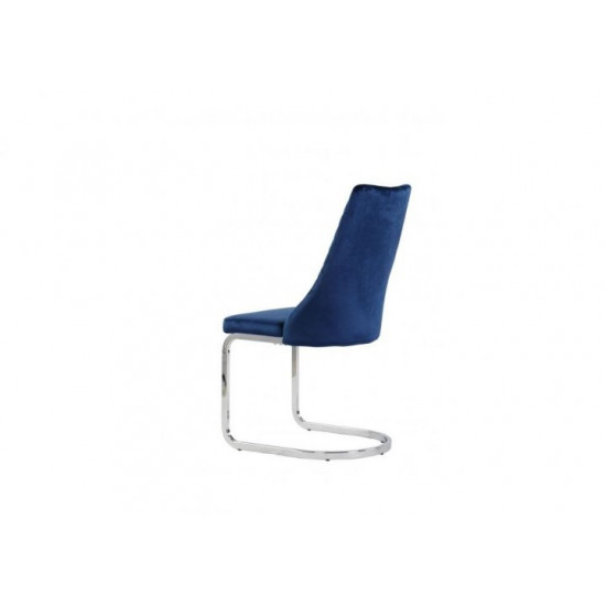 Chair for kitchen, cafe, bar Carlos metal chrome/fabric velor blue Eurodom Chair for kitchen, cafe, bar Carlos metal chrome/fabric velor blue Eurodom