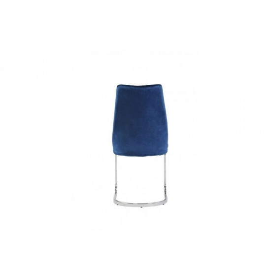 Chair for kitchen, cafe, bar Carlos metal chrome/fabric velor blue Eurodom Chair for kitchen, cafe, bar Carlos metal chrome/fabric velor blue Eurodom