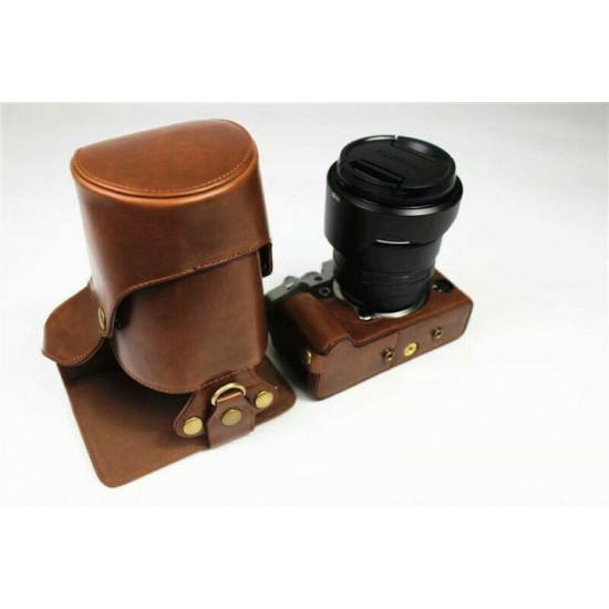 Protective case - case for Fujifilm X-T4 camera - coffee - access to battery implemented Protective case - case for Fujifilm X-T4 camera - coffee - access to battery implemented