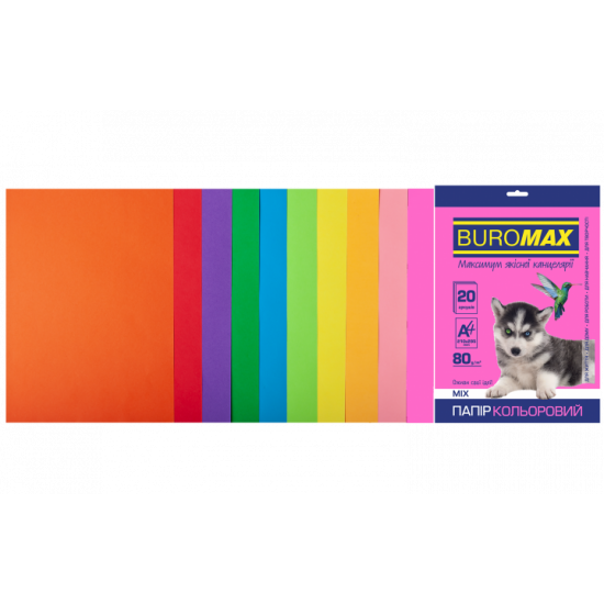 Набор цветной бумаги Buromax Neon+Intensive А4 20 л (BM272182099) Набор цветной бумаги Buromax Neon+Intensive А4 20 л (BM272182099)