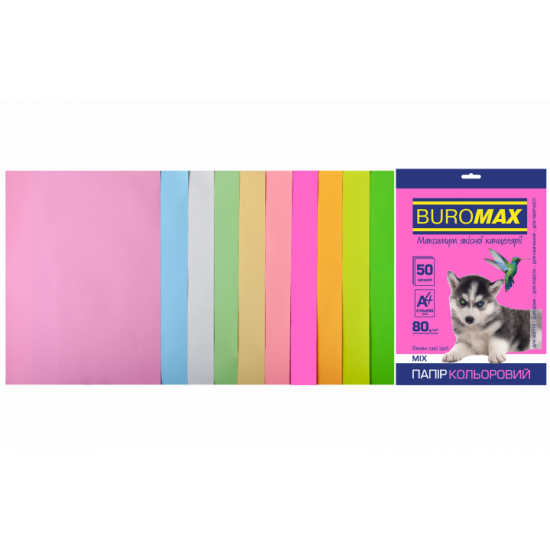 Набор цветной бумаги Buromax Pastel+Neon А4 50 л (BM272175099) Набор цветной бумаги Buromax Pastel+Neon А4 50 л (BM272175099)