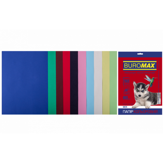 Набор цветной бумаги Buromax Dark+Pastel А4 50 л (BM2721115099) Набор цветной бумаги Buromax Dark+Pastel А4 50 л (BM2721115099)