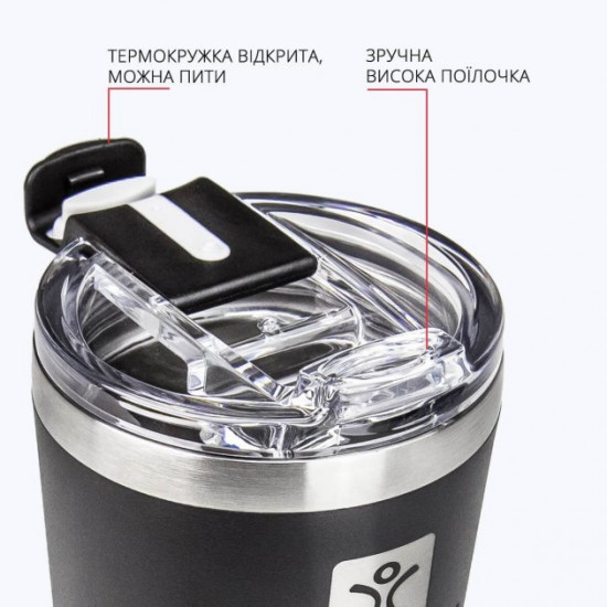 Термокружка Harmony City Black 0,475 л. с двойными стенками и вакуумной изоляцией Термокружка Harmony City Black 0,475 л. с двойными стенками и вакуумной изоляцией