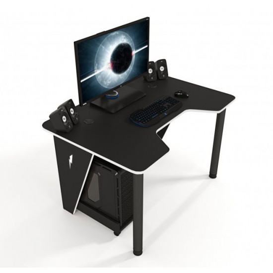 Геймерский игровой стол ZEUS IVAR-1400 черный+белый Геймерский игровой стол ZEUS IVAR-1400 черный+белый