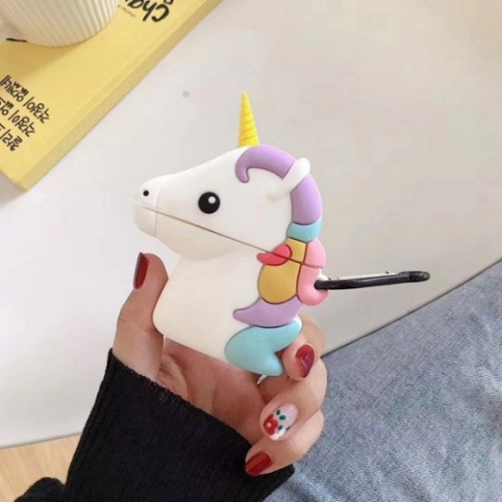 Чохол для навушників AirPods 1/2 Єдиноріг у профіль мультиколор Чохол для навушників AirPods 1/2 Єдиноріг у профіль мультиколор