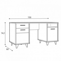 Компьтерный стол Forte RAVEN RVXB221