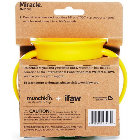 Чашка-непроливайка Munchkin Miracle 360 ° Trainer cup Слон 177 мл (05177201.01) Чашка-непроливайка Munchkin Miracle 360 ° Trainer cup Слон 177 мл (05177201.01)