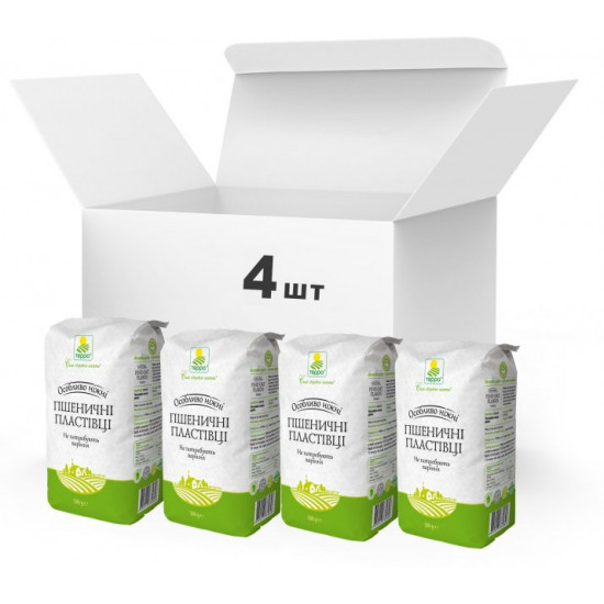 Упаковка Хлопья пшеничные резаные Терра быстрого приготовления 4 x 0.5 кг (4820015739353) Упаковка Хлопья пшеничные резаные Терра быстрого приготовления 4 x 0.5 кг (4820015739353)