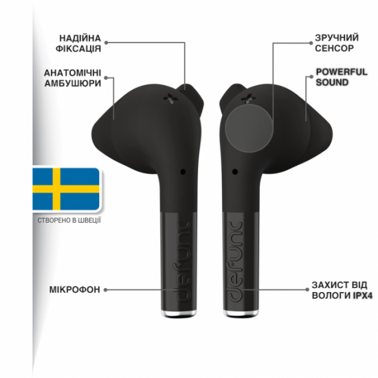 Навушники Defunc True Go Slim TWS Black (D4211) Навушники Defunc True Go Slim TWS Black (D4211)