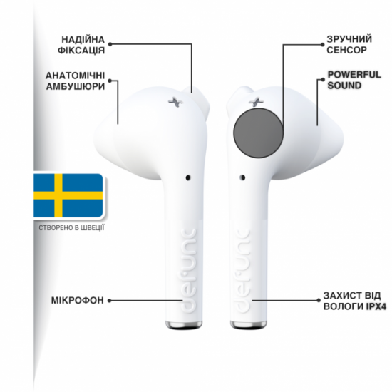 Навушники Defunc True Go Slim TWS White (D4212) Навушники Defunc True Go Slim TWS White (D4212)