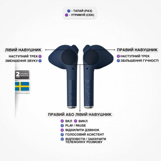 Наушники Defunc True Go Slim TWS Blue (D4214) Наушники Defunc True Go Slim TWS Blue (D4214)