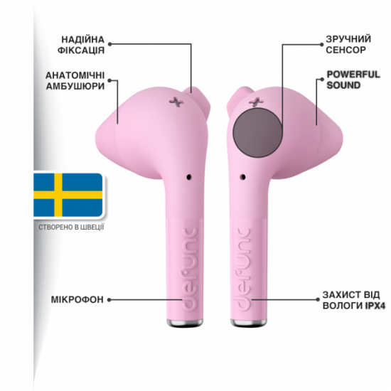 Наушники Defunc True Go Slim TWS Pink (D4215) Наушники Defunc True Go Slim TWS Pink (D4215)