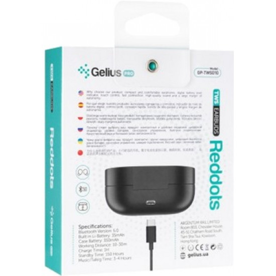 Навушники Gelius Pro Reddots TWS Earbuds GP-TWS010 Black (2099900822971) Навушники Gelius Pro Reddots TWS Earbuds GP-TWS010 Black (2099900822971)