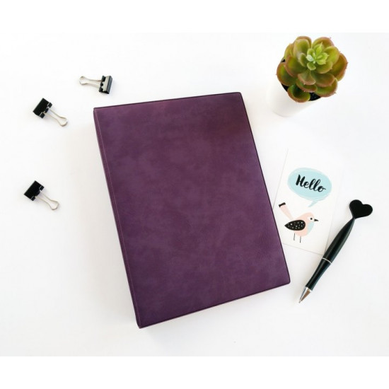 Cover (folder) on rings Nubuk purple for removable blocks, A5, artificial nubuck, No brand Cover (folder) on rings Nubuk purple for removable blocks, A5, artificial nubuck, No brand