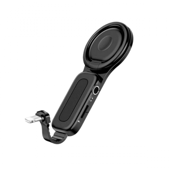 Adapter for Apple iPhone with lightning+3.5mm connectors LXS09, black Adapter for Apple iPhone with lightning+3.5mm connectors LXS09, black