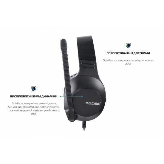 Навушники Sades SA-721 Spirits Black (sa721bkj) Навушники Sades SA-721 Spirits Black (sa721bkj)
