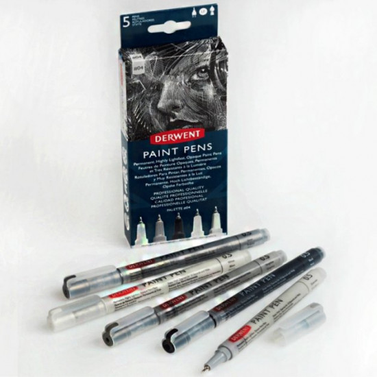 Ручки кольорові Derwent PAINT Pen PALETTE №4 набір 5шт (5028252594875) Ручки кольорові Derwent PAINT Pen PALETTE №4 набір 5шт (5028252594875)