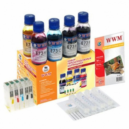 Комплект перезаправляемых картриджей WWM Epson C110/Office T30/TX510FN (RC.T073H) Комплект перезаправляемых картриджей WWM Epson C110/Office T30/TX510FN (RC.T073H)