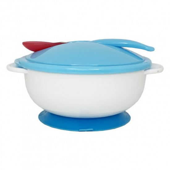 Set Bambi NP16 suction plate with lid and spoon 300 ml Blue Set Bambi NP16 suction plate with lid and spoon 300 ml Blue