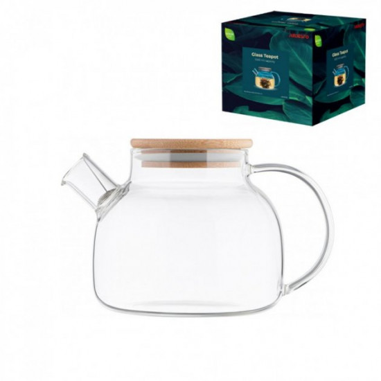 Ardesto teapot 1000 ml borosilicate glass with bamboo lid AR3010GB Ardesto teapot 1000 ml borosilicate glass with bamboo lid AR3010GB