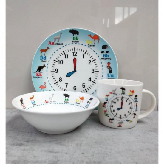 Children's tableware set Amusing Clock 3 items Milika M0690-KS-2006 Children's tableware set Amusing Clock 3 items Milika M0690-KS-2006