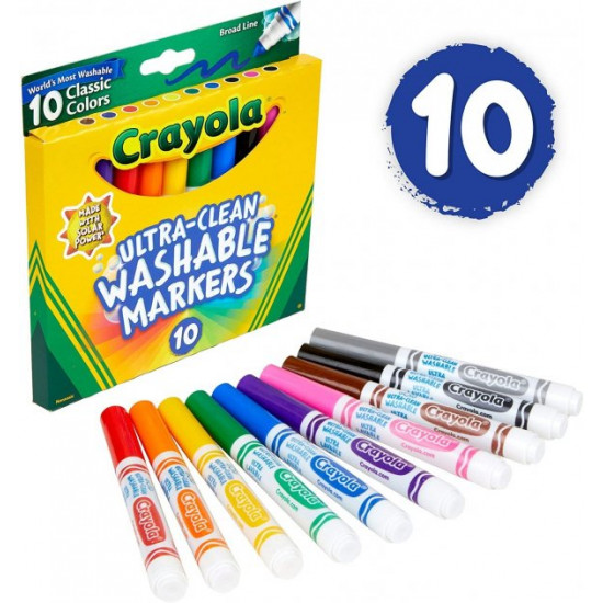 Crayola Ultra Clean Washable Markers Set of 10 (58-7851) Crayola Ultra Clean Washable Markers Set of 10 (58-7851)