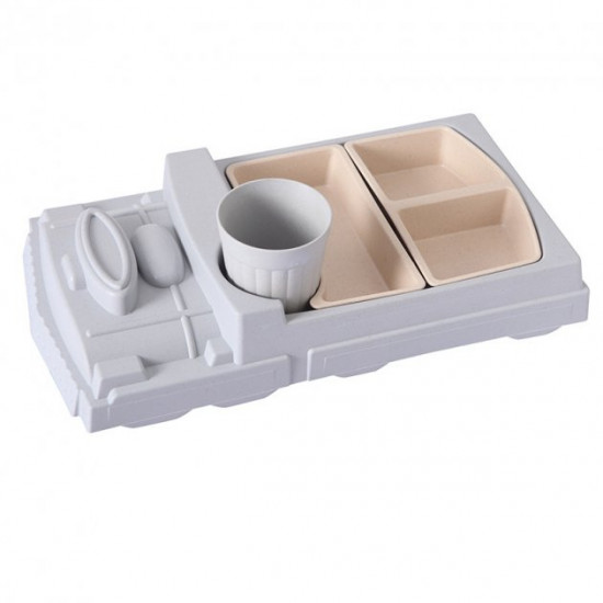 Set of children's dishes Train 2 plates + cup and tray UFT BP18 Train Blue Set of children's dishes Train 2 plates + cup and tray UFT BP18 Train Blue