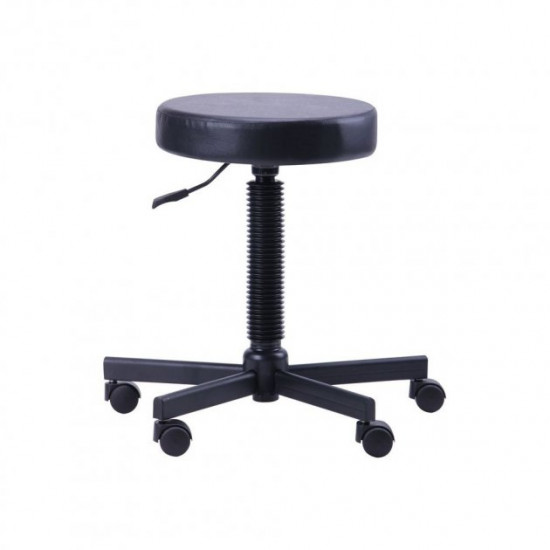 Stool on casters with adjustable height Gras leatherette Vinyl leatherette black AMF Stool on casters with adjustable height Gras leatherette Vinyl leatherette black AMF