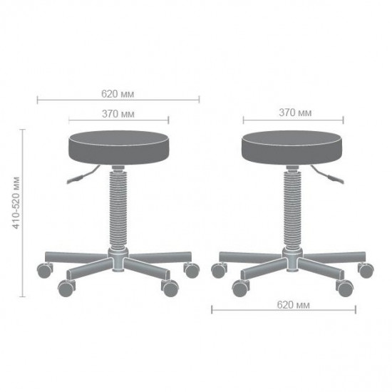 Stool on casters with adjustable height Gras leatherette Vinyl leatherette black AMF Stool on casters with adjustable height Gras leatherette Vinyl leatherette black AMF